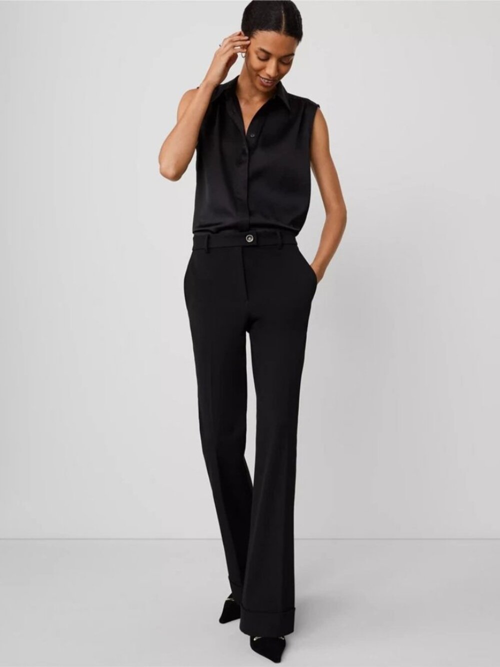 Ann Taylor The Cuffed Tab Waist Trouser - size 12